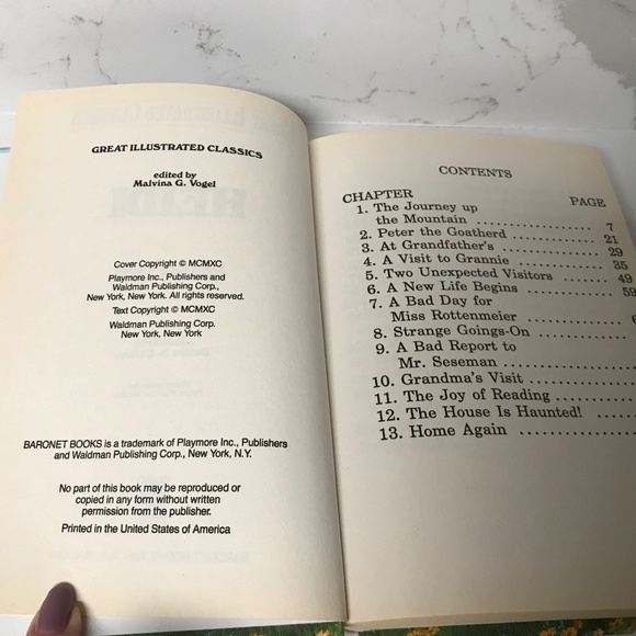 Heidi Great Illustrated Classics Book 1990 Hard Cover Vintage Mint - Picture 6 of 6